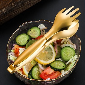 "Talheres Kit 4 De Aço Inox Servindo Utensílios Dourado Conjunto Colher de Sopa Na Cozinha Talheres De Bom Gosto"