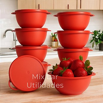 " Kit com 10 potes herméticos redondos de 1 litro organizador de alimentos"