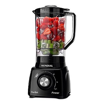 " Liquidificador 3 velocidades Turbo Power preto - L-99FB - Mondial"
