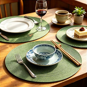 " Kit 1/4 /6/8 Jogo Americano Souplast Redondo Jantar Mesa Posta Cozinha 38cm"