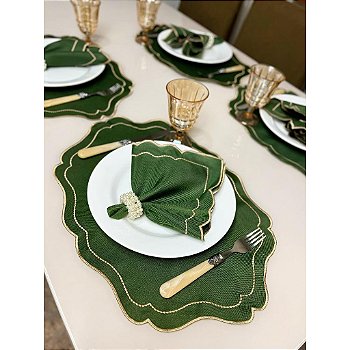 "Kit Jogo Americano 8 peças Souplats Mesa De 4 Lugares Mesa Posta Porta Guardanapo Supla Sousplat"