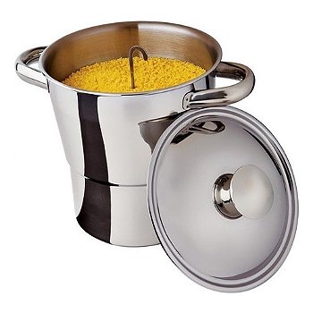 "Panela A Vapor Cuscuzeira N 16 Aço Inox Antiaderente Para Cuscuz Nordestino Resistente Reforçada Inquebrável"