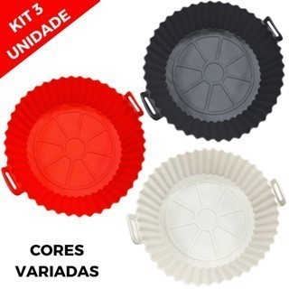 "KIT 1 a 3 Forma De Silicone Para Air Fryer Forno Fritadeira Assadeira Reutilizável Antiaderente"