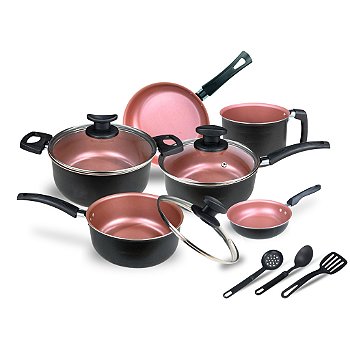 Jogo Panela Caçarola Conjunto Kit 9 Pçs Antiaderente Tampa Vidro Teflon