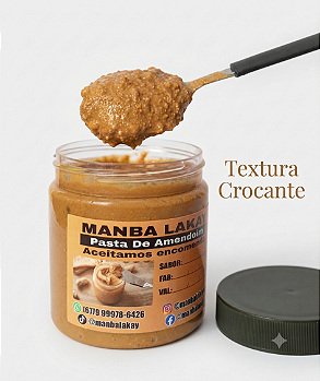 Pasta de Amendoim - Açúcar Confeiteiro.(Textura Crocante)