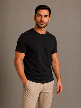 Camiseta Preta de Algodão Egípcio
