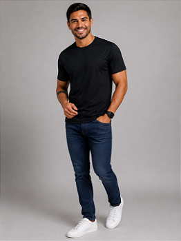 Camiseta Algodão Premium Preta Confortável