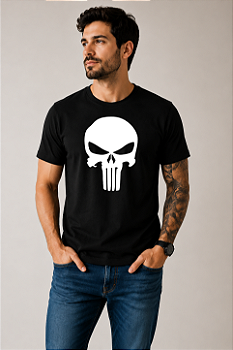Camiseta Algodão Premium Estampa Justiceiro