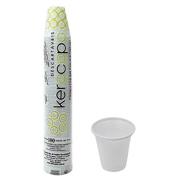 Copo Descartável Kerocopo PS Branco 150ml c/100un