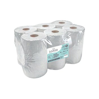 Papel Toalha Bobina Folha Simples 20x200m c/ 06 Rolos Leveza