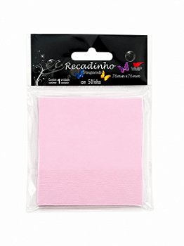 RECADINHO TRANSPARENTE CANDY COLOR 75X75 50FL ROSA CLARO