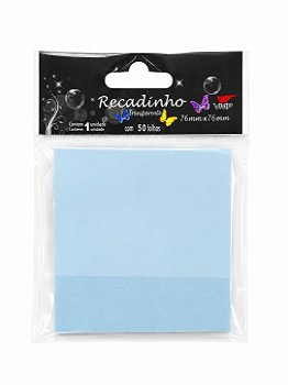 RECADINHO TRANSPARENTE CANDY COLOR 75X75 50FL AZUL CLARO