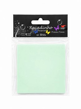 RECADINHO TRANSPARENTE CANDY COLOR 75X75 50FL VERDE CLARO