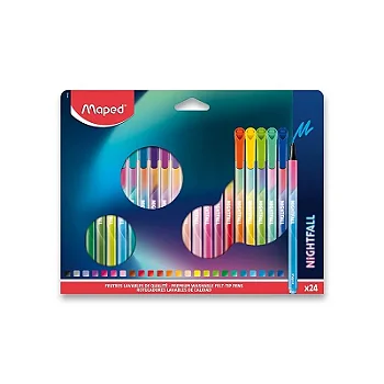 CANETA HIDROGRAFICA MAPED NIGHTFALL MEDIA 24 CORES