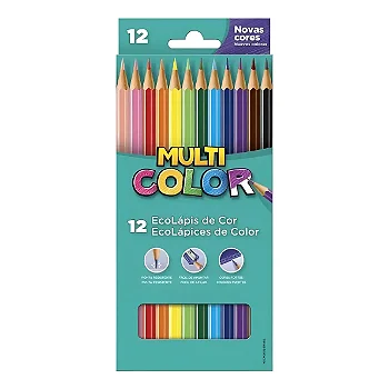 LÁPIS DE COR MULTICOLOR 12 CORES