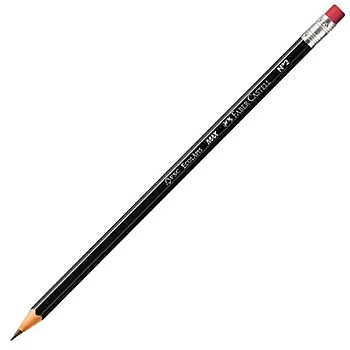 LÁPIS GRAFITE MAX PRETO SEXTAVADO COM BORRACHA - FABER CASTELL