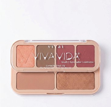 Paleta de Blush, Iluminador e Contorno