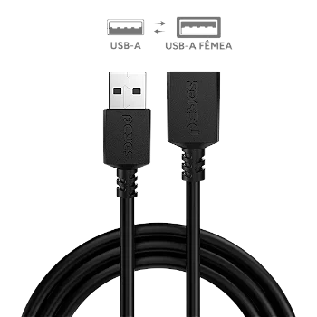 Cabo Extensor USB 2.0 Macho para Fêmea 1 Metro