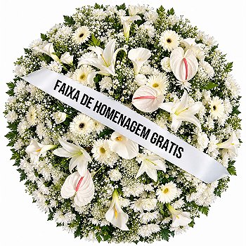 Coroa De Flores Paz Eterna ELABORADA NA HORA