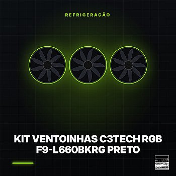 Kit Ventoinhas C3Tech RGB F9-L660BKRG Preto