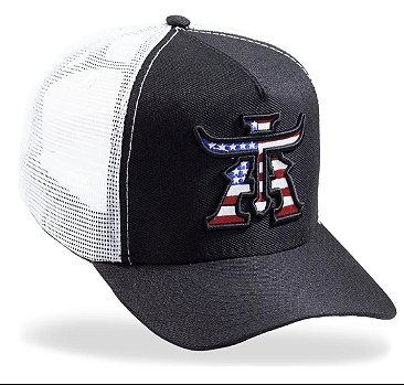 Boné Texas Trucker Telinha Preto e Branco