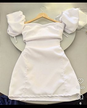 Vestido Feminino Ombro a Ombro Branco