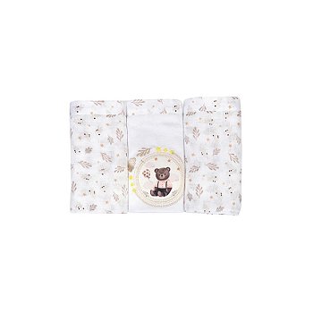 Kit Fraldas + Saquinhos para Roupas Urso Bege