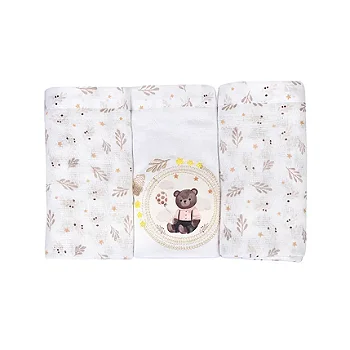 Kit Fraldas + Saquinhos para Roupas Urso Bege