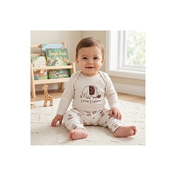 Conjunto Estampado Suedine Menino Safari Tam P