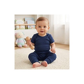 Conjunto Liso Algodão Pima Marinho Tam M