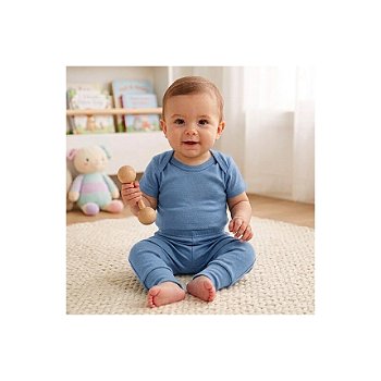 Conjunto Liso Algodão Pima Azul Tam M