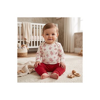 Conjunto com Bordado Suedine Menina Coelha Vermelha Tam G