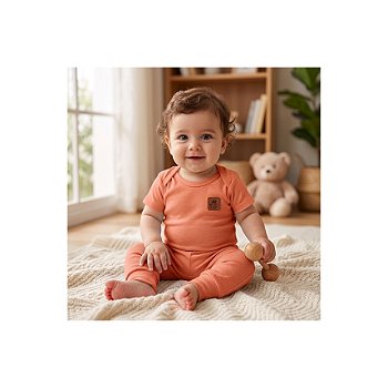 Conjunto Liso Algodão Pima Laranja Tam G
