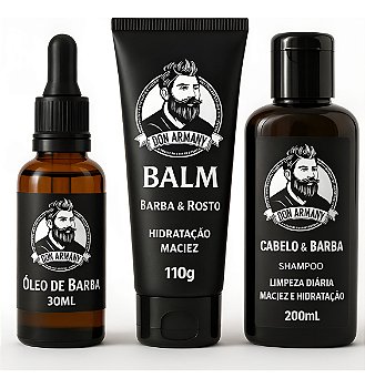 Kit Don Armany Para Barba Shampoo, Balm E Óleo Milion