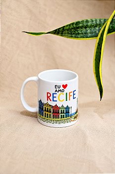 Caneca Eu amo Recife 330 ml em Cerâmica