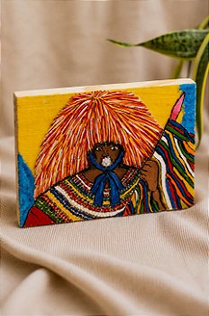 Quadro Caboclo de Lança Pintado à Mão