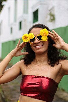Óculos de Carnaval Alegria – Amarelo