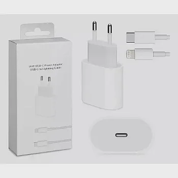 Carregador H'maston Y08 30w Usb-c + Lightning iPhone 5-14 Cor Branco