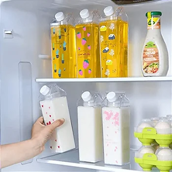 Garrafa Transparente Acrílica Para Leite Água Leite Suco Chá