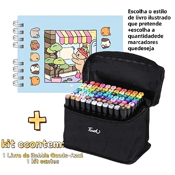 Kit Pintura Infantil 50 Páginas + Canetas 80 Cores