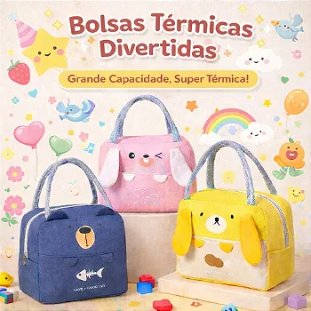 Bolsa Lancheira Térmica Porta Marmita com Orelhinhas