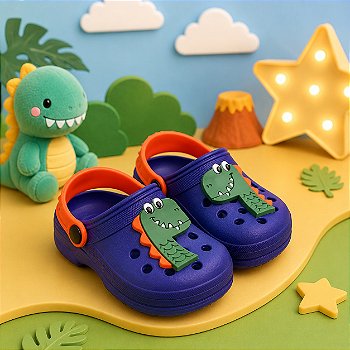 Babuche StarPink Dinossauro Azul Marinho