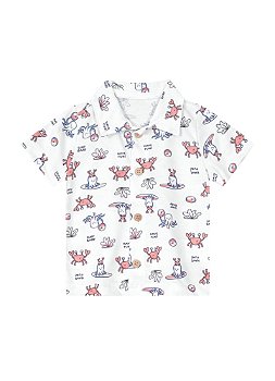 Conjunto bebê menino Camisa social em Meia Malha e Bermuda Moletinho Brandili es