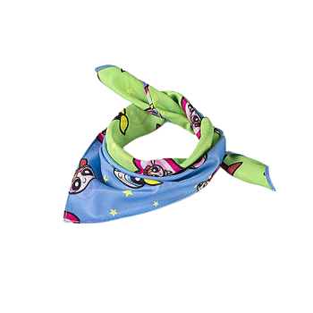 Bandana Pet Meninas Superpoderosas Azul e Verde Freefaro - M