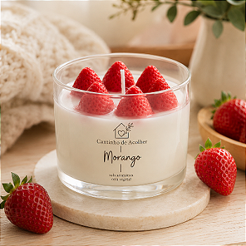 Morango com Chantilly | Vela Aromática de Cera de Coco 120g Cantinho de Acolher Criandê