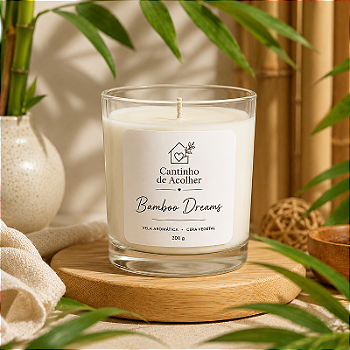 Bamboo Dreams: Vela Aromática de Coco 200g - Cantinho de Acolher Criandê
