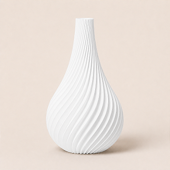 Criandê | Vaso Alto Japandi com Relevo em Espiral