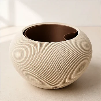 Grimalda | Vaso Ovoide com Ranhuras Criandê