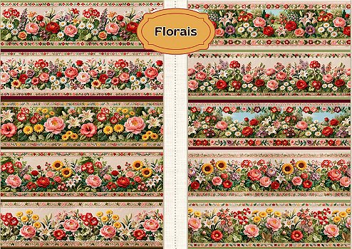 Tricoline Barrados Digitais - Florais