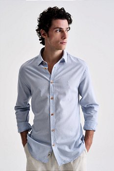 Camisa 100% Linho - Azul Bebê